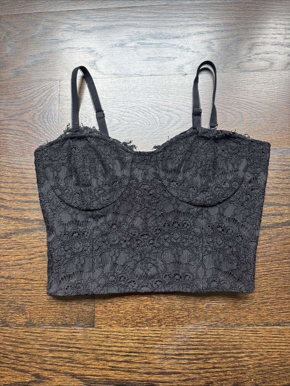Cami NYC Black Lace Bustier Crop Top
